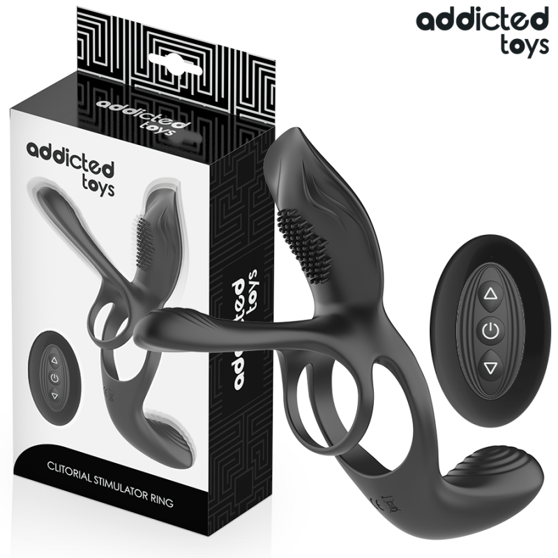 ADDICTED TOYS ANILLO DOBLE PARA EL PENE CON ESTIMULADOR DE CLiTORIS
