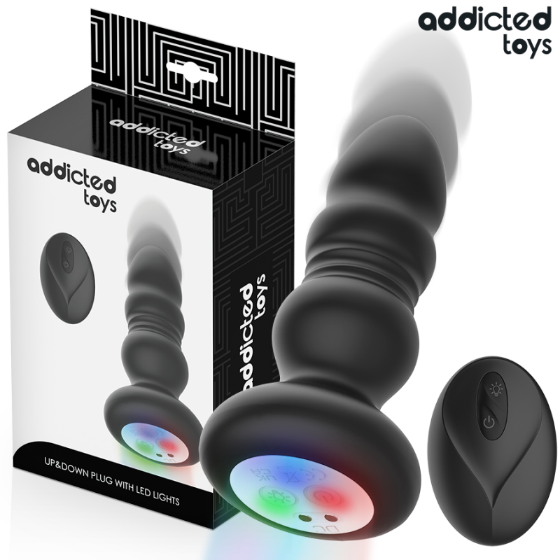 ADDICTED TOYS PLUG ANAL VIBRADOR THRUSTING Y LUZ LED CONTROL REMOTO
