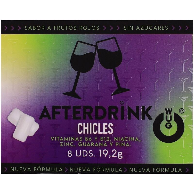 WUG After Drink El chicle funcional que te ayuda a recuperar energia tras la noche BLISTER 8 UDS