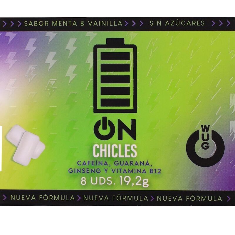 WUG On Energia inmediata en formato chicle BLISTER 8 UDS