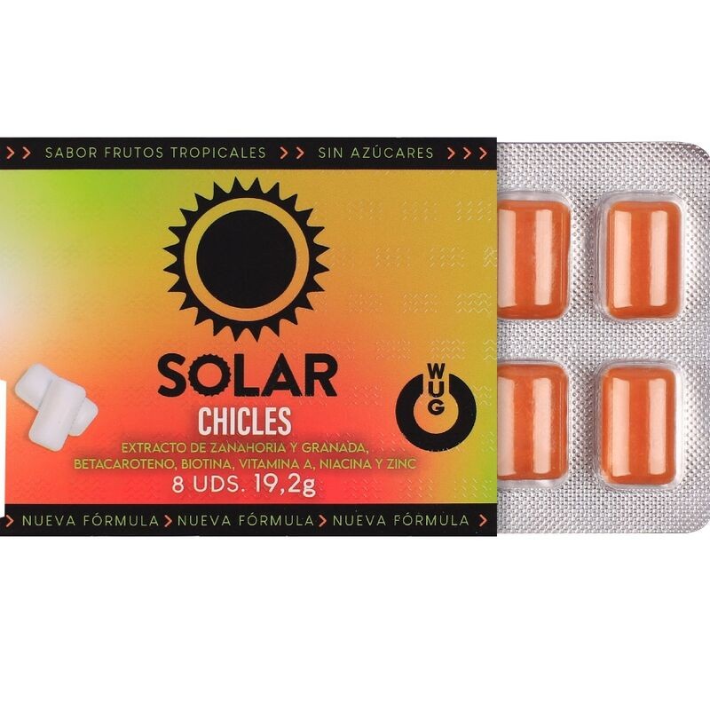WUG Solar El chicle que prepara tu piel para el sol BLISTER 8 UDS