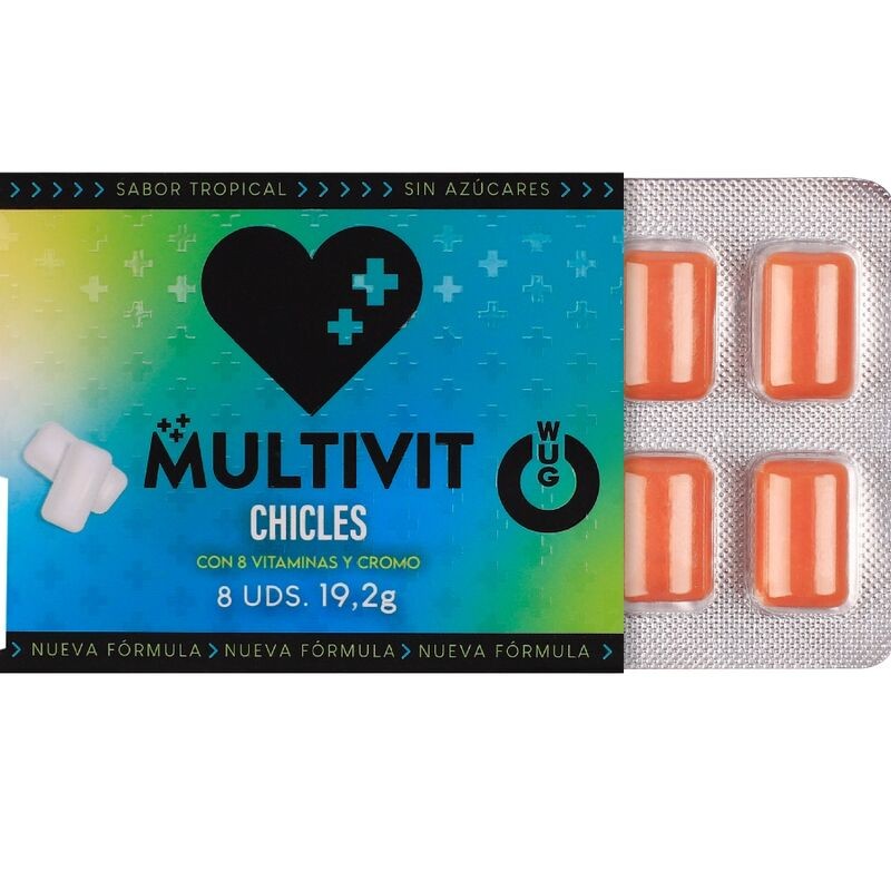 WUG Multivit El chicle funcional que refuerza tus defensas cada dia BLISTER 8 UDS