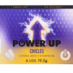 WUG Power Up Chicle energetico para concentracion y resistencia BLISTER 8 UDS