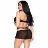 LEG AVENUE 81680 MINI VESTIDO OPACO Y TEDDY HALTER NEGRO TALLA uNICA