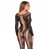 LEG AVENUE 89369 JUMPSUIT DE RED Y ENCAJE NEGRO TALLA uNICA
