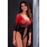 PASSION BS118 BODYSTOCKING DE MALLA NEGRO Y ROJO