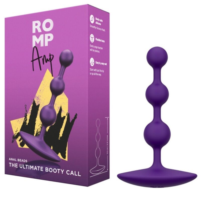 ROMP AMP PURPLE BOLAS ANALES FLEXIBLES DE SILICONA 125 CM MORADO