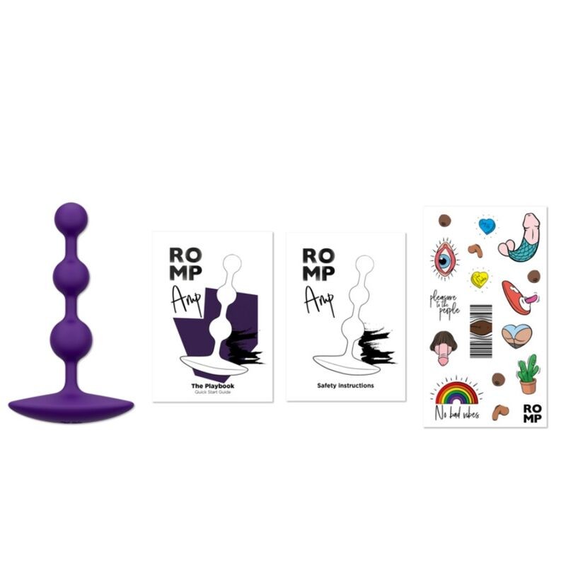 ROMP AMP PURPLE BOLAS ANALES FLEXIBLES DE SILICONA 125 CM MORADO