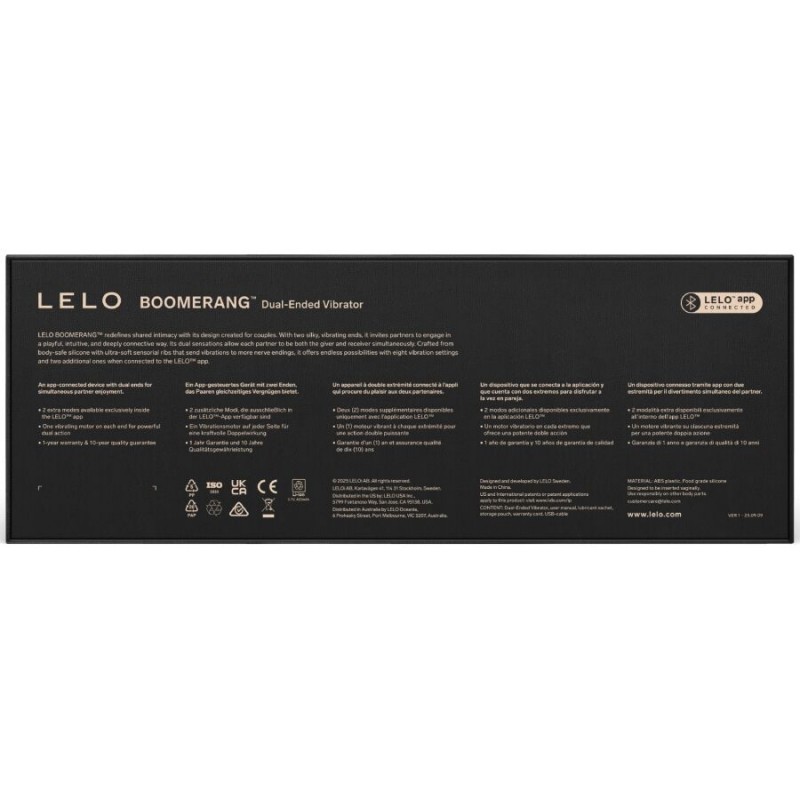 LELO BOOMERANG VIBRADOR DE DOBLE EXTREMO ROJO CORAL