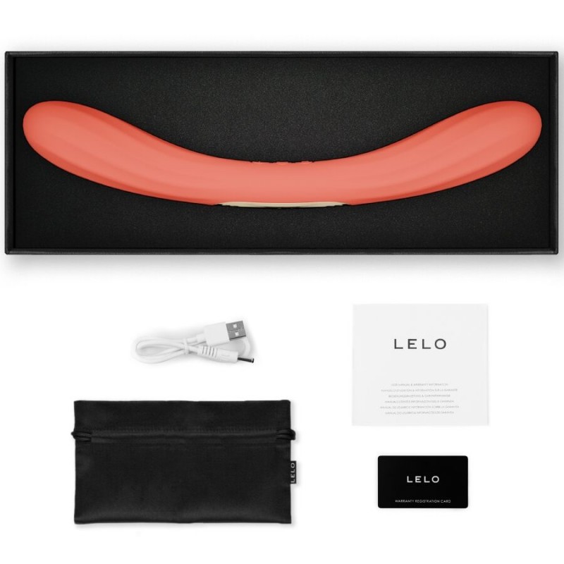 LELO BOOMERANG VIBRADOR DE DOBLE EXTREMO ROJO CORAL