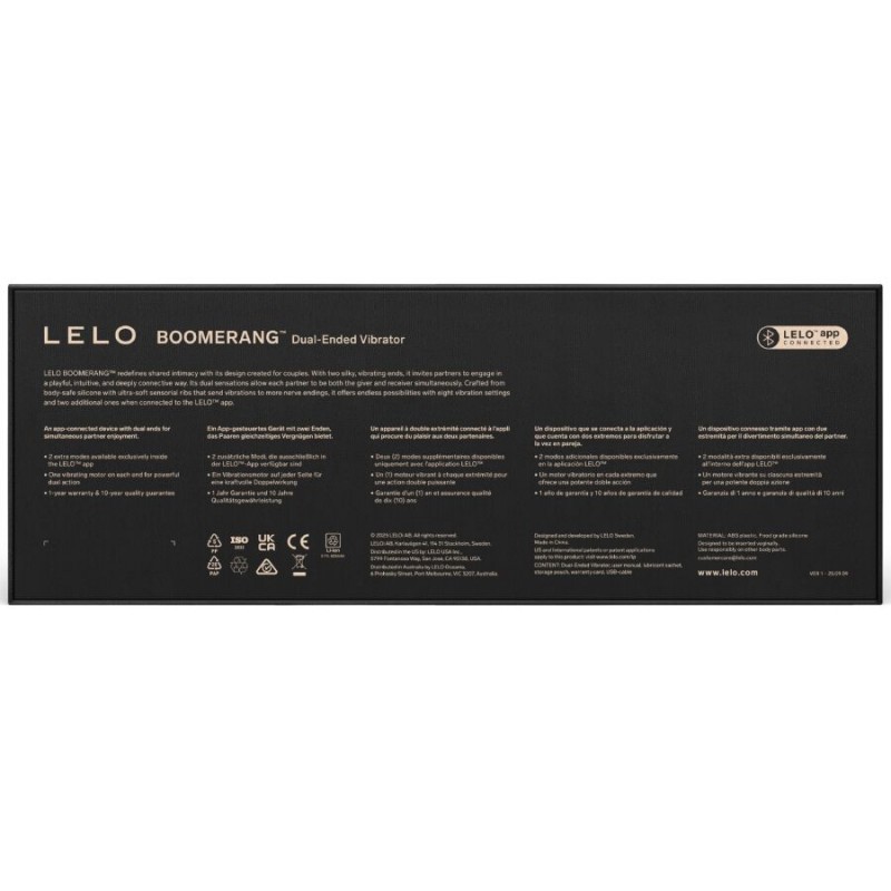 LELO BOOMERANG VIBRADOR DE DOBLE EXTREMO MORADO