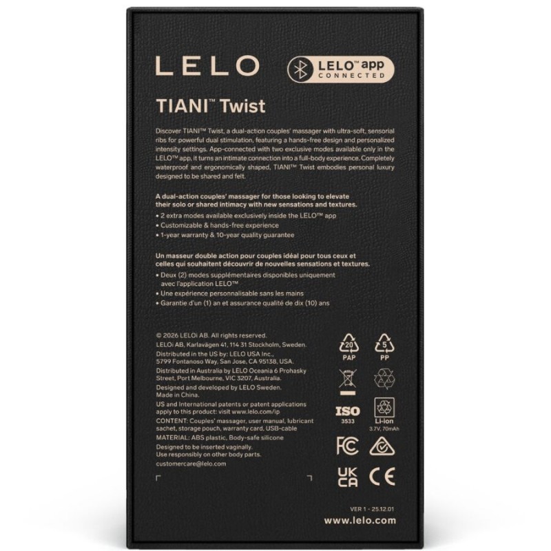 LELO TIANI TWIST VIBRADOR PARA PAREJAS LAVANDA