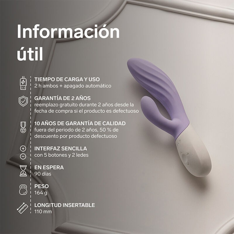LELO INA TWIST VIBRADOR RABBIT PUNTO G Y CLiTORIS LAVANDA