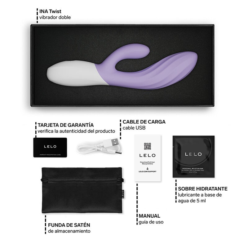 LELO INA TWIST VIBRADOR RABBIT PUNTO G Y CLiTORIS LAVANDA