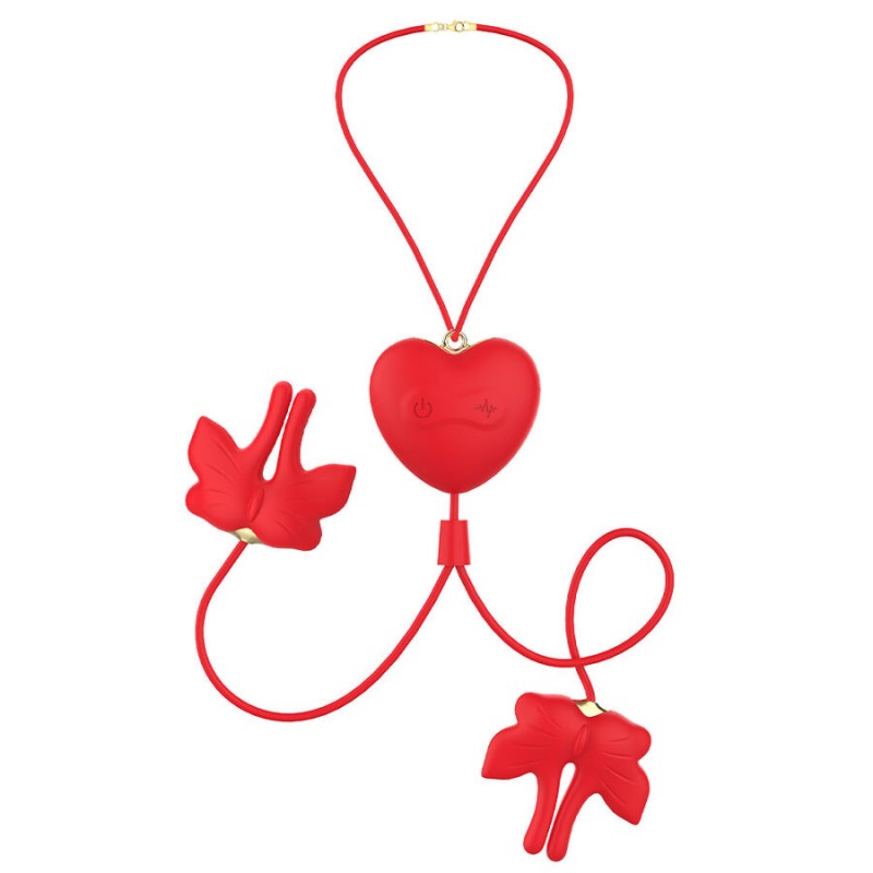 ARMONY PINZAS PARA PEZONES MAGNeTICA CON VIBRACIoN FORMA MARIPOSA ROJO