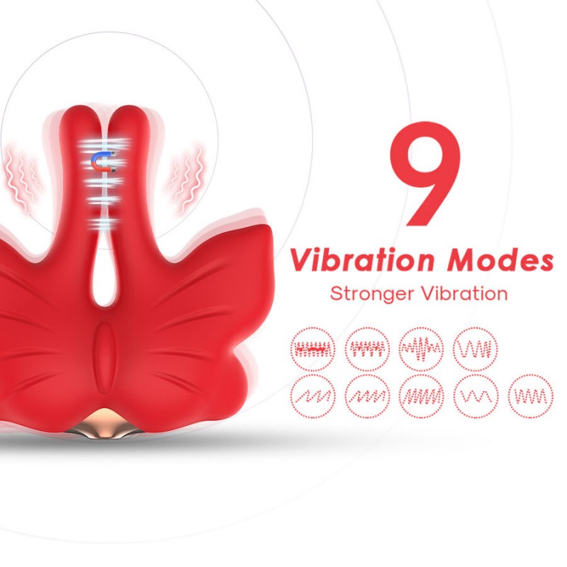 ARMONY PINZAS PARA PEZONES MAGNeTICA CON VIBRACIoN FORMA MARIPOSA ROJO