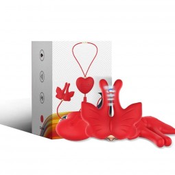 ARMONY PINZAS PARA PEZONES MAGNeTICA CON VIBRACIoN FORMA MARIPOSA ROJO
