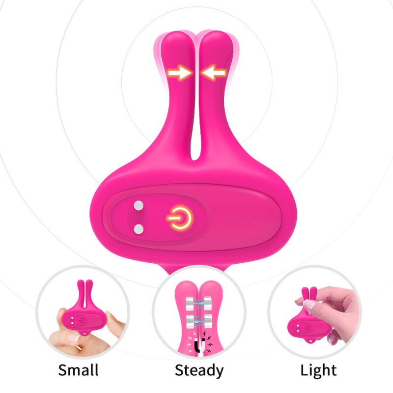 ARMONY PINZAS PARA PEZONES MAGNeTICA CON VIBRACIoN FORMA CONEJO ROSA