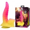 POWER MONSTERS RIPPLIED MONSTER DILDO FANTASiA CON VENTOSA 225 CM Ø 55 CM ROSA Y AMARILLO