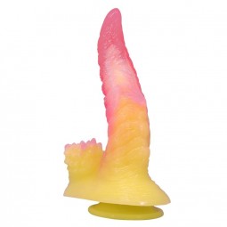POWER MONSTERS RIPPLIED MONSTER DILDO FANTASiA CON VENTOSA 225 CM Ø 55 CM ROSA Y AMARILLO
