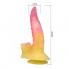 POWER MONSTERS RIPPLIED MONSTER DILDO FANTASiA CON VENTOSA 225 CM Ø 55 CM ROSA Y AMARILLO