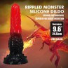 POWER MONSTERS FIRE DRAGON DILDO FANTASiA CON VENTOSA 245 CM Ø 58 CM ROJO Y NEGRO