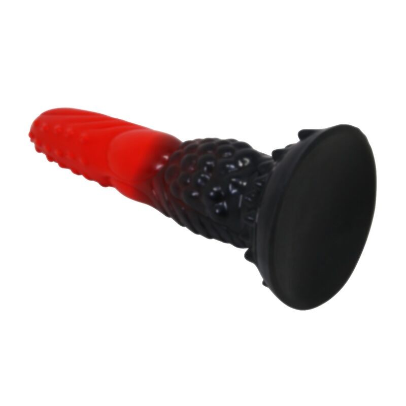 POWER MONSTERS FIRE DRAGON DILDO FANTASiA CON VENTOSA 245 CM Ø 58 CM ROJO Y NEGRO