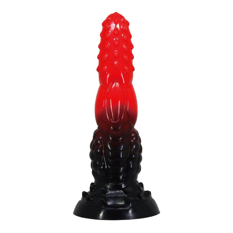 POWER MONSTERS FIRE DRAGON DILDO FANTASiA CON VENTOSA 245 CM Ø 58 CM ROJO Y NEGRO