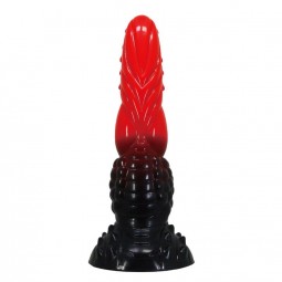 POWER MONSTERS FIRE DRAGON DILDO FANTASiA CON VENTOSA 245 CM Ø 58 CM ROJO Y NEGRO