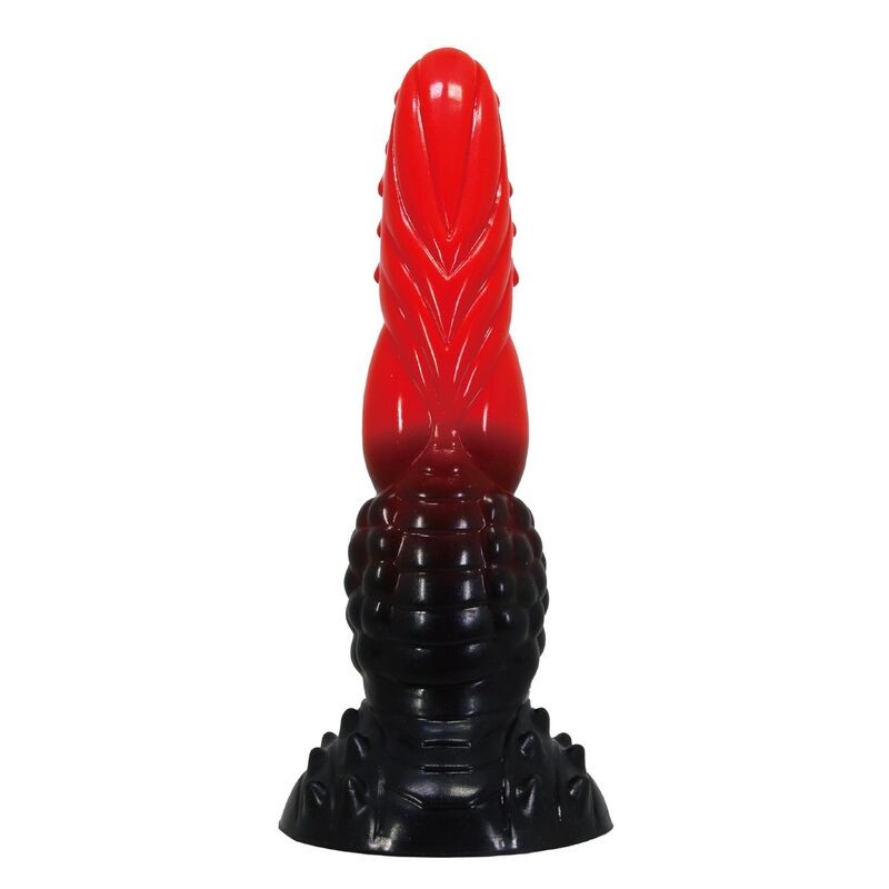 POWER MONSTERS FIRE DRAGON DILDO FANTASiA CON VENTOSA 245 CM Ø 58 CM ROJO Y NEGRO