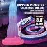POWER MONSTERS VOID PYTHON DILDO FANTASiA CON VENTOSA 205 CM Ø 52 CM AZUL LILA Y ROSA