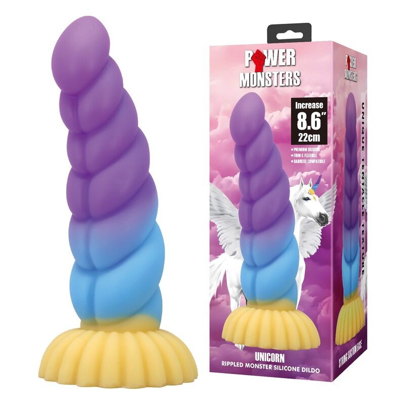 POWER MONSTERS UNICORN DILDO TRICOLOR 22 CM Ø 5 CM