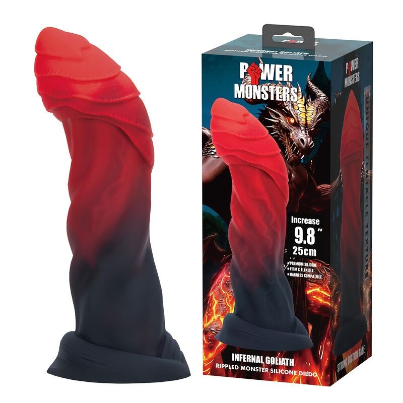 POWER MONSTERS INFERNAL GOLIATH DILDO BICOLOR 25 CM Ø 6 CM