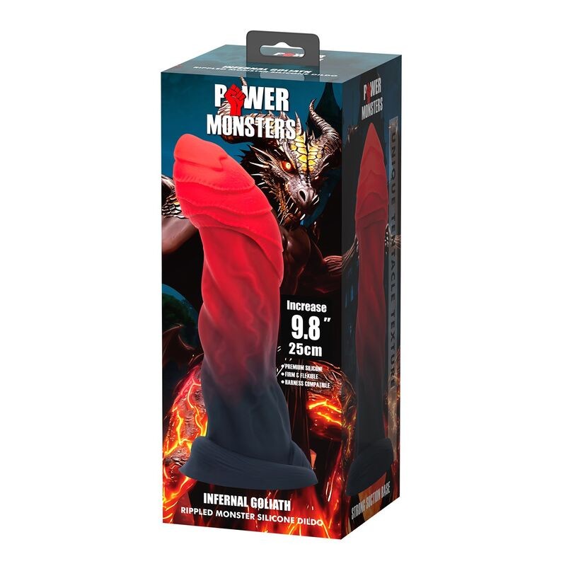 POWER MONSTERS INFERNAL GOLIATH DILDO BICOLOR 25 CM Ø 6 CM