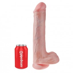 KING COCK DILDO REALISTA CON TESTiCULOS Y VENTOSA 38 CM COLOR NATURAL