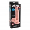 KING COCK PLUS DILDO REALISTA TRIPLE DENSIDAD CON TESTiCULOS OSCILANTES 23 CM COLOR NATURAL