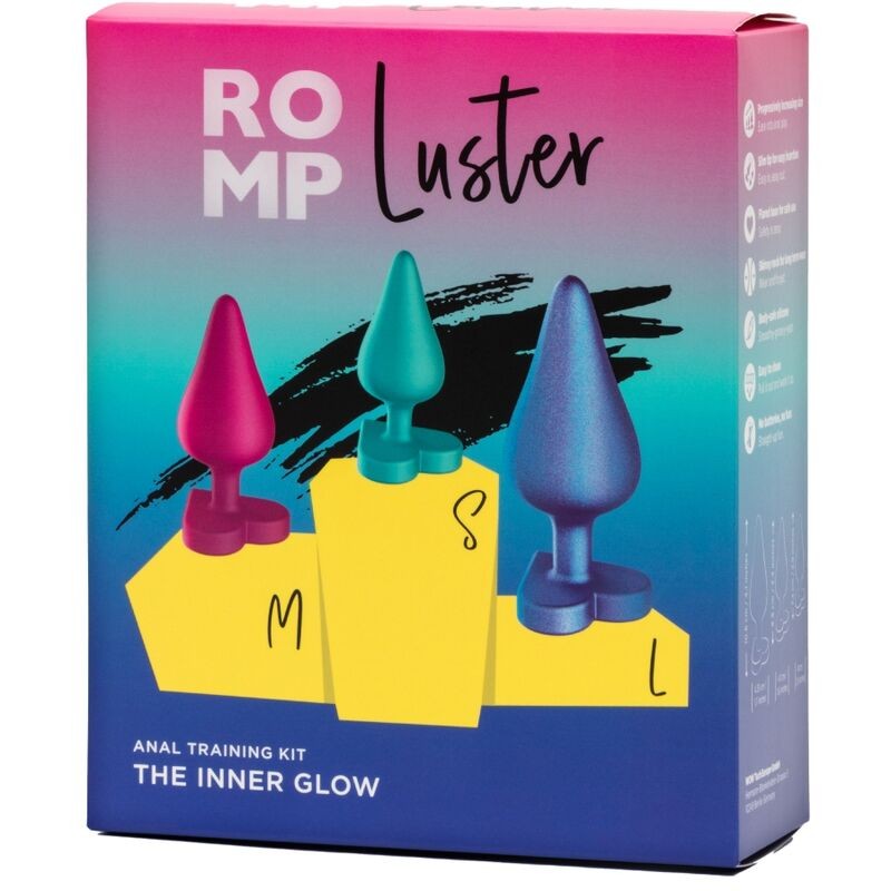 ROMP LUSTER KIT DE ENTRENAMIENTO ANAL S M L CON BASE EN FORMA DE CORAZoN