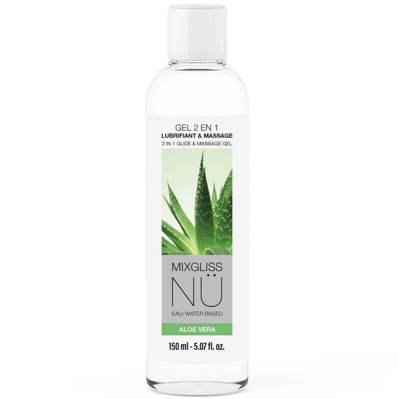 MIXGLISS GEL NU 2 EN 1 LUBRICANTE BASE AGUA Y MASAJE NURU ALOE VERA 150 ML