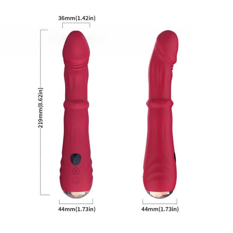 ARMONY DILDO VIBRADOR ESTIMULADOR PUNTO A TERMOAJUSTABLE ROJO