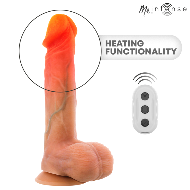MR INTENSE LOGAN DILDO VIBRADOR SILICONA CON EFECTO CALOR Y CONTROL REMOTO 20 CM Ø 41 CM