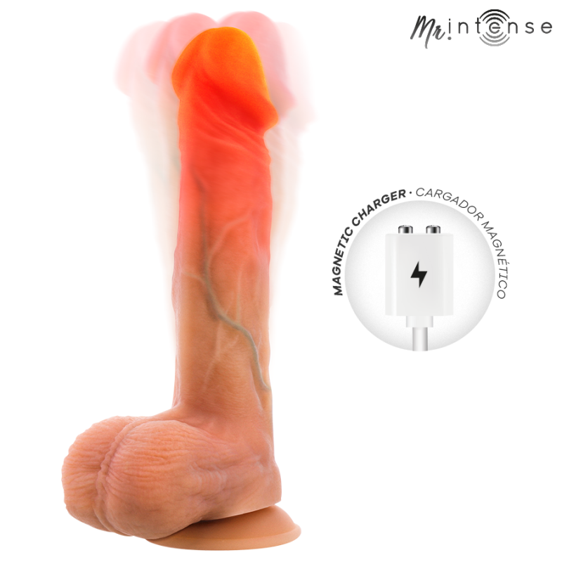 MR INTENSE LOGAN DILDO VIBRADOR SILICONA CON EFECTO CALOR Y CONTROL REMOTO 20 CM Ø 41 CM