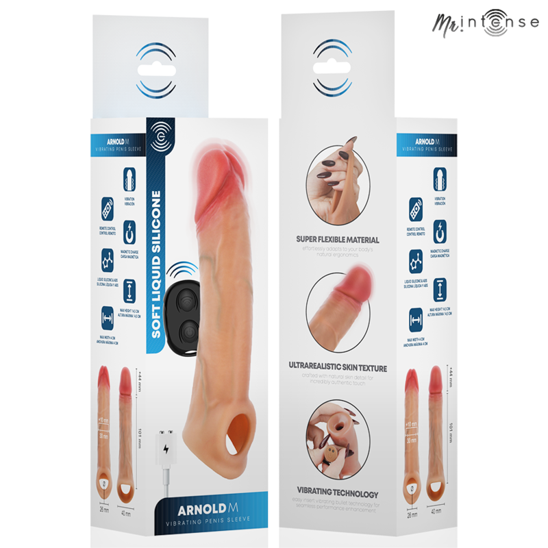 MR INTENSE ARNOLD M VIBRADOR FUNDA PENE SILICONA CONTROL REMOTO 145 CM Ø 4 CM