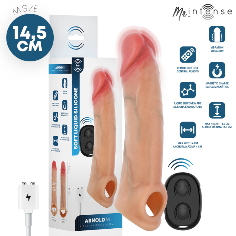 MR INTENSE ARNOLD M VIBRADOR FUNDA PENE SILICONA CONTROL REMOTO 145 CM Ø 4 CM
