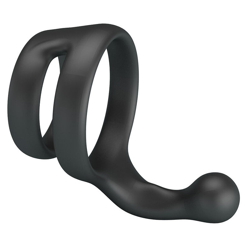 CRAZY BULL YANCY ANILLO DOBLE PARA PENE Y TESTiCULOS SILICONA NEGRO