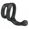 CRAZY BULL YANCY ANILLO DOBLE PARA PENE Y TESTiCULOS SILICONA NEGRO