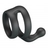 CRAZY BULL YANCY ANILLO DOBLE PARA PENE Y TESTiCULOS SILICONA NEGRO