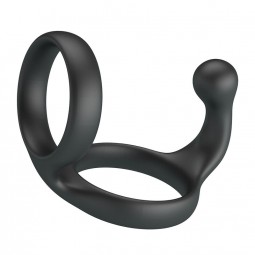 CRAZY BULL FLORIAN ANILLO DOBLE PARA PENE Y TESTiCULOS SILICONA NEGRO
