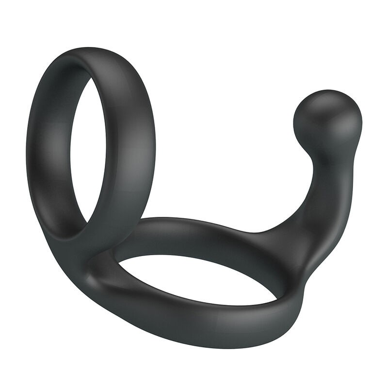 CRAZY BULL FLORIAN ANILLO DOBLE PARA PENE Y TESTiCULOS SILICONA NEGRO