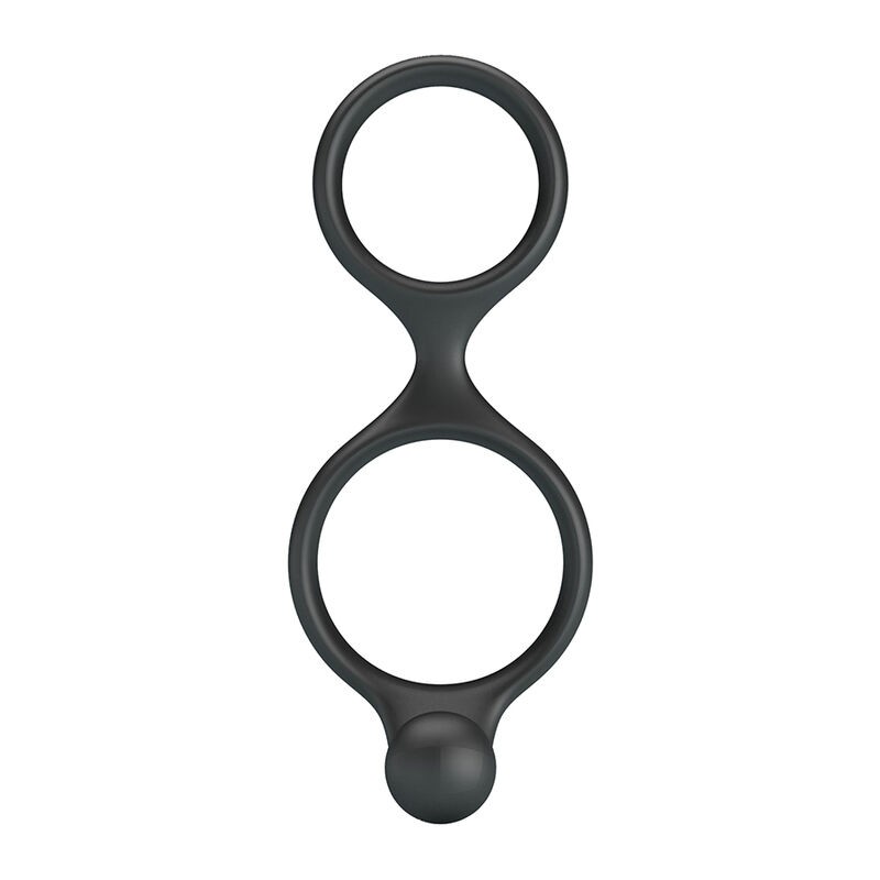 CRAZY BULL FLORIAN ANILLO DOBLE PARA PENE Y TESTiCULOS SILICONA NEGRO