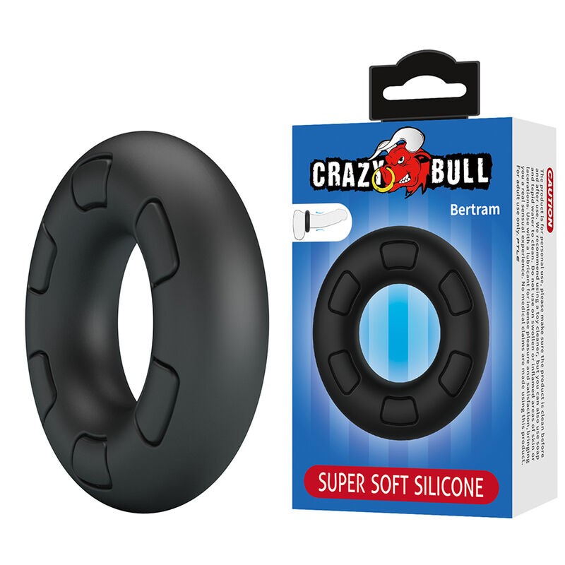 CRAZY BULL BERTRAM ANILLO PARA PENE SUPER SOFT SILICONA NEGRO